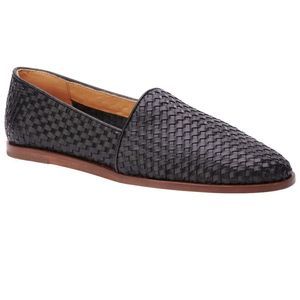 NWOT Anthropologie Nisolo Ama Black Woven Leather Loafer Flats US 9